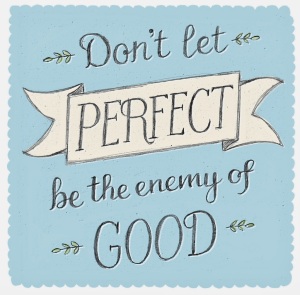 Image result for perfect is the enemy of the good